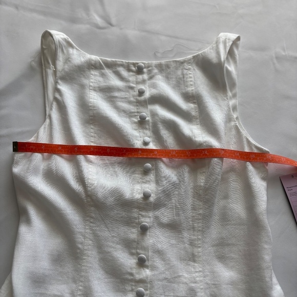 WILD FABLE Linen Blend Button-Front Drop Waist Mini Dress in White NEW - Picture 13 of 15